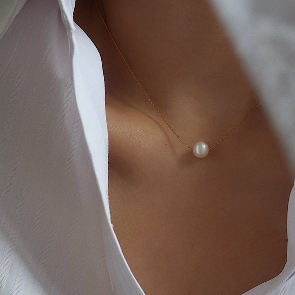 NEW 18K Gold Plated Fresh Water Pearl Necklace - Picture 8 of 8